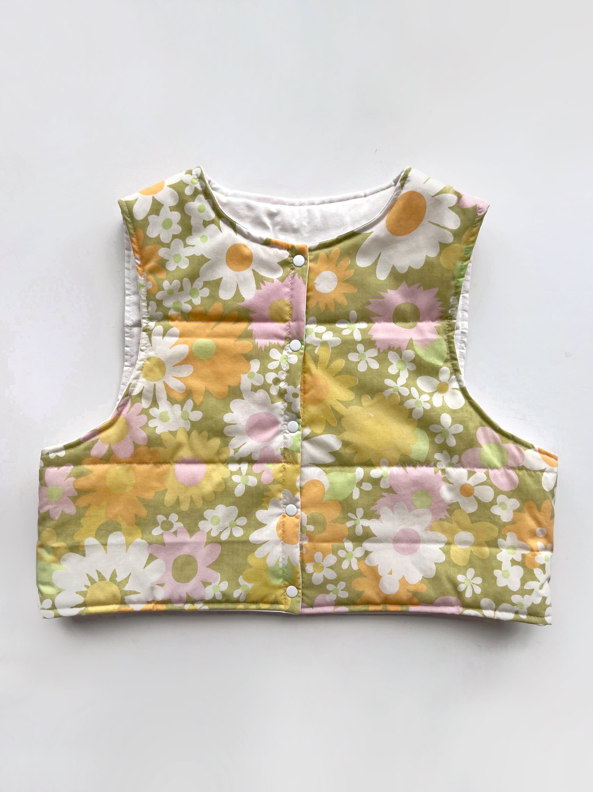 Floral Snap Up Puffer Vest - FINAL SALE – Inherit Co.