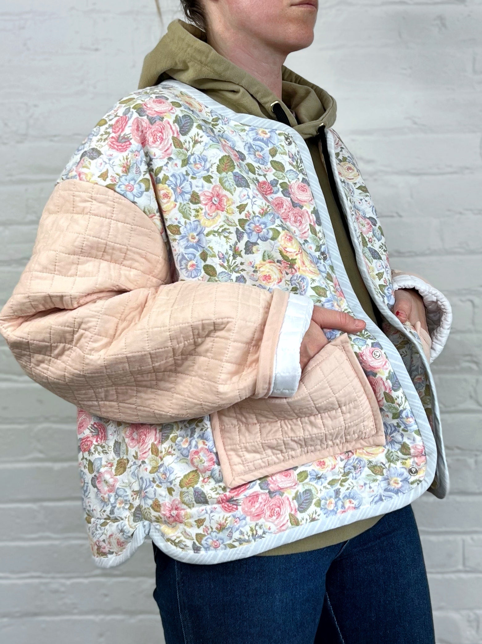 Upcycled quilted bomber jacket
